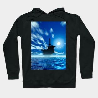 Oil rig, artwork (F003/0827) Hoodie